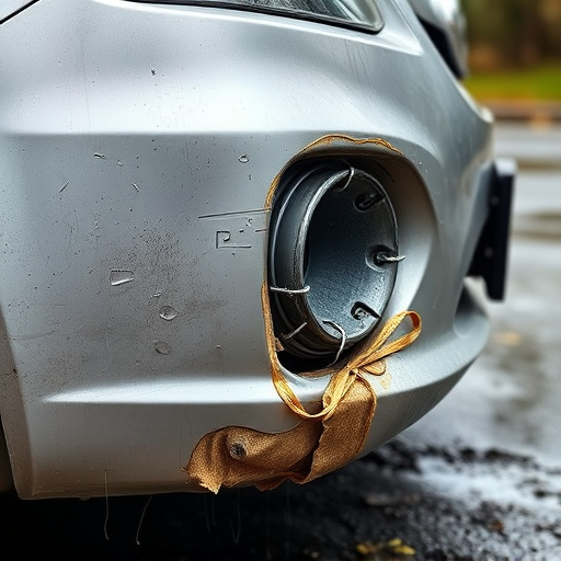 damaged car bumper