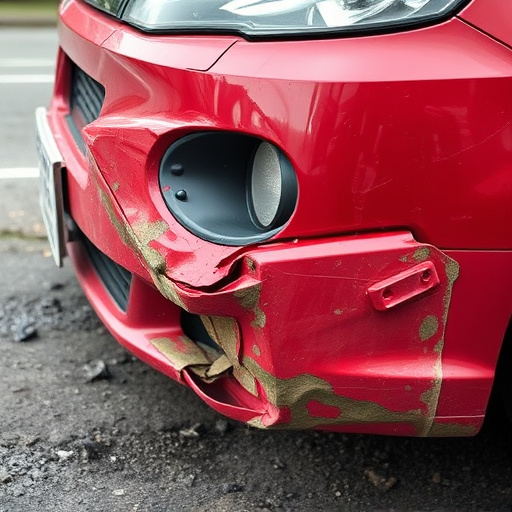 damaged car bumper