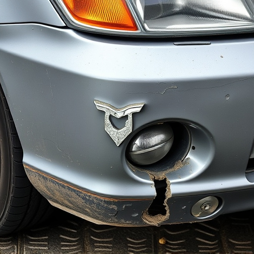 damaged car bumper