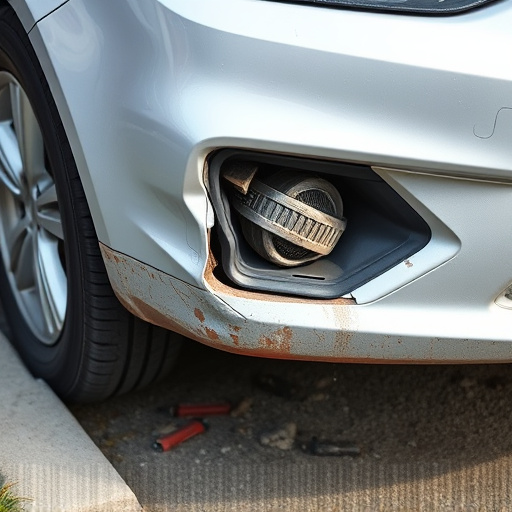 damaged car bumper