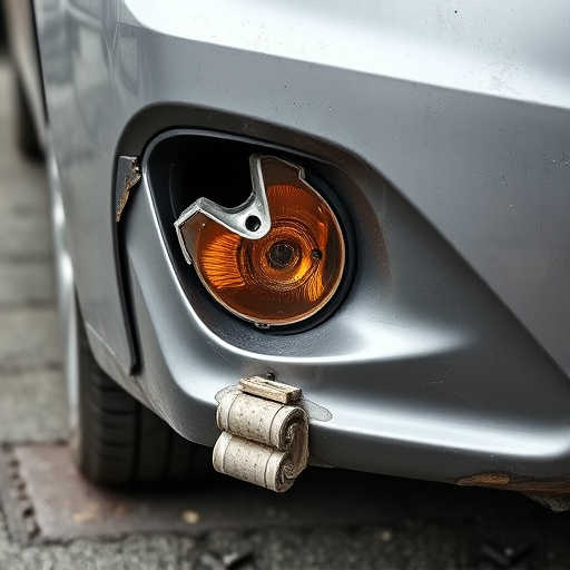 damaged car bumper