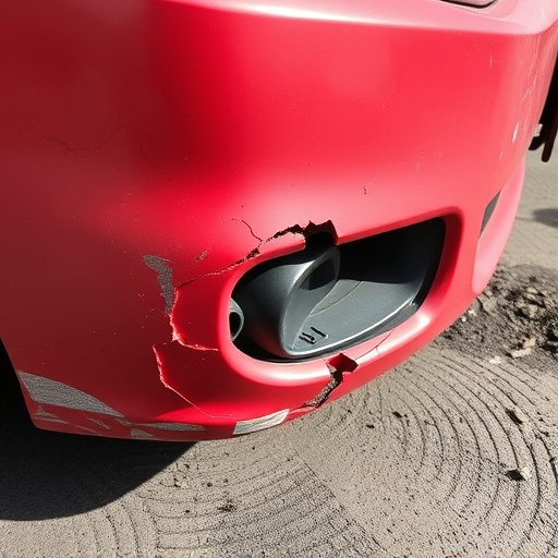 damaged car bumper