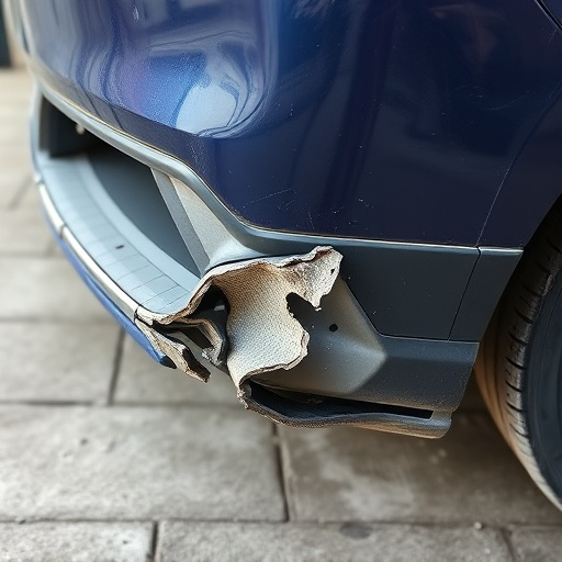 damaged car bumper