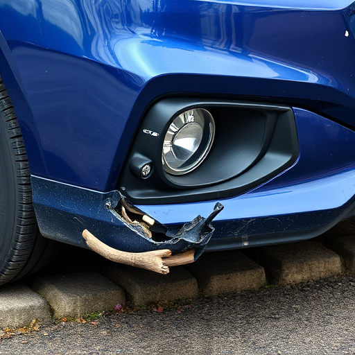 damaged car bumper