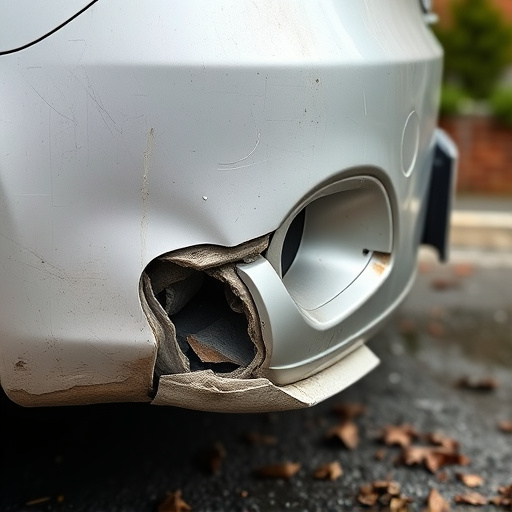 damaged car bumper