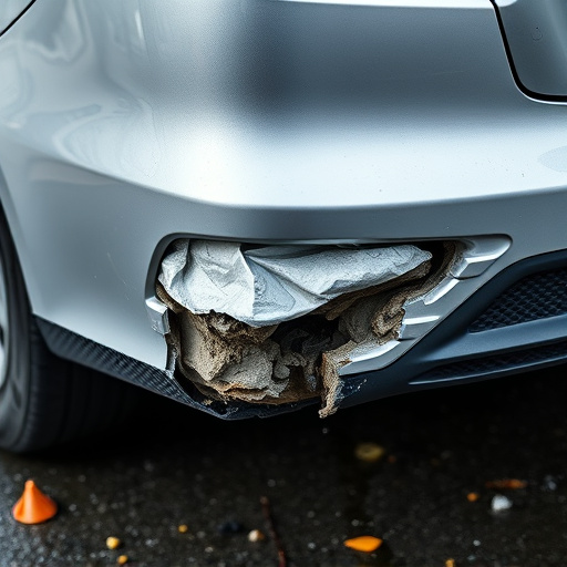 damaged car bumper