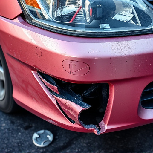 damaged car bumper