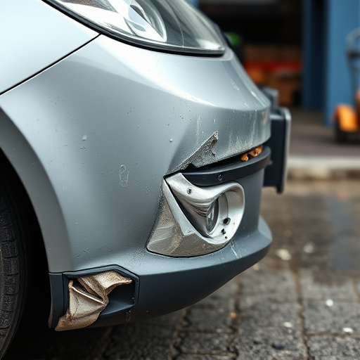 damaged car bumper