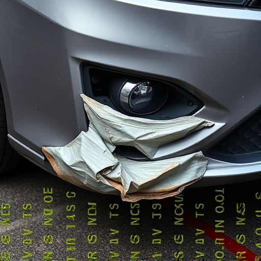 damaged car bumper