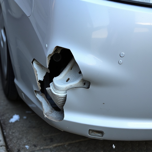 damaged car bumper
