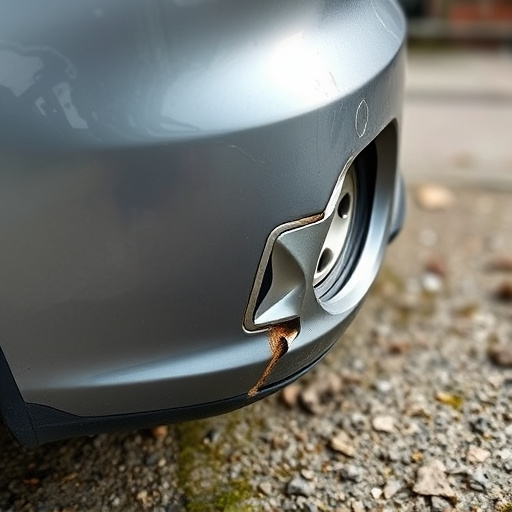 damaged car bumper