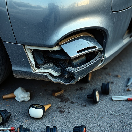 damaged car bumper