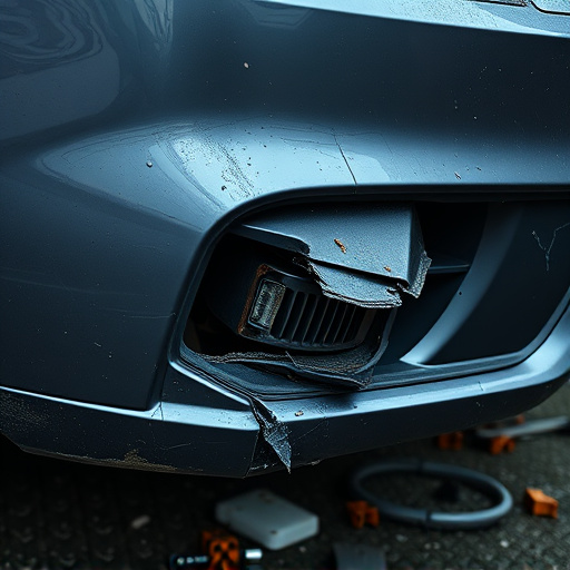 damaged car bumper