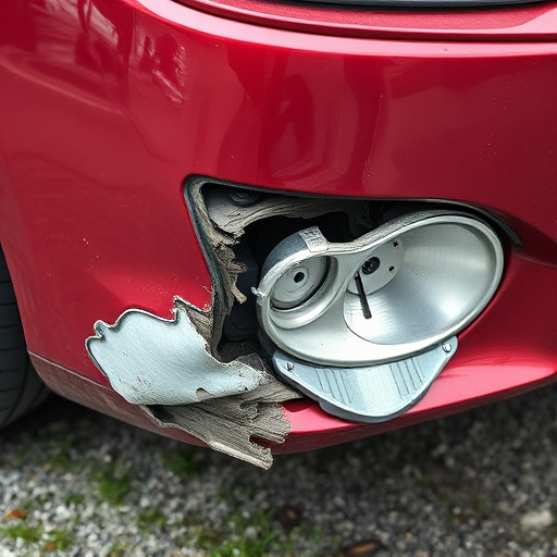 damaged car bumper