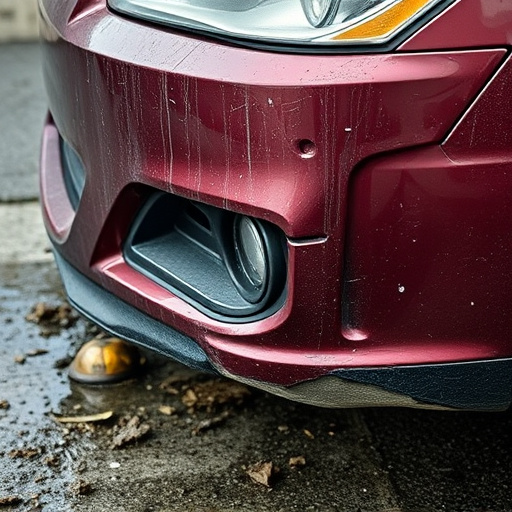 damaged car bumper