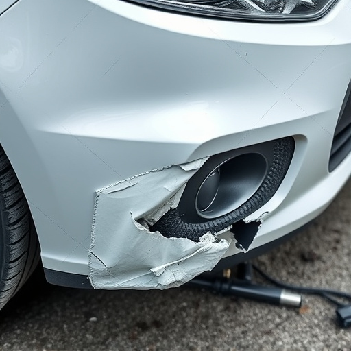 damaged car bumper