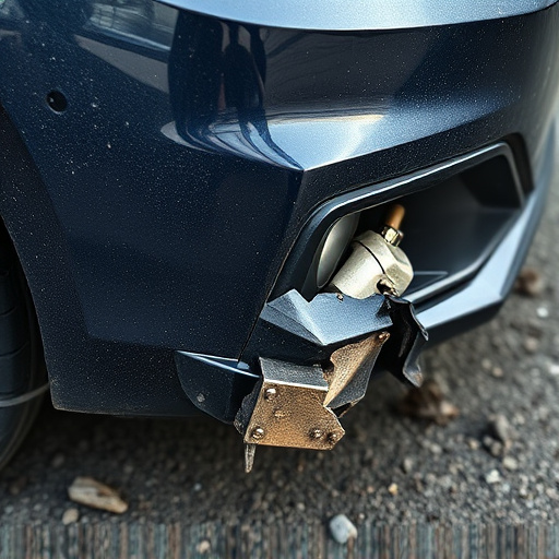 damaged car bumper