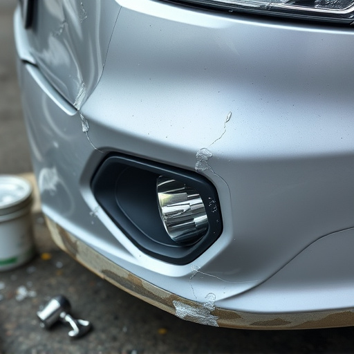 damaged car bumper