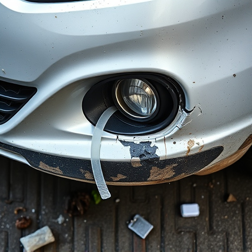 damaged car bumper