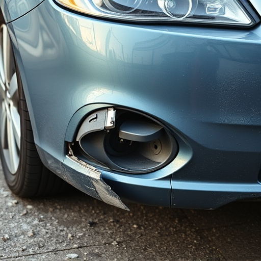 damaged car bumper