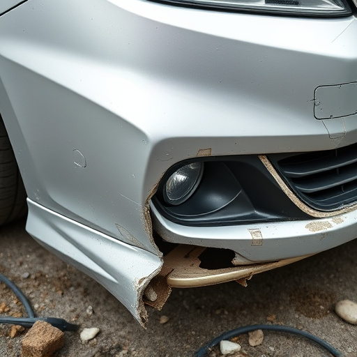damaged car bumper
