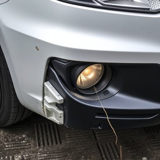 damaged car bumper