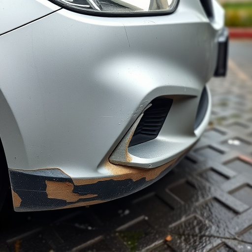 damaged car bumper