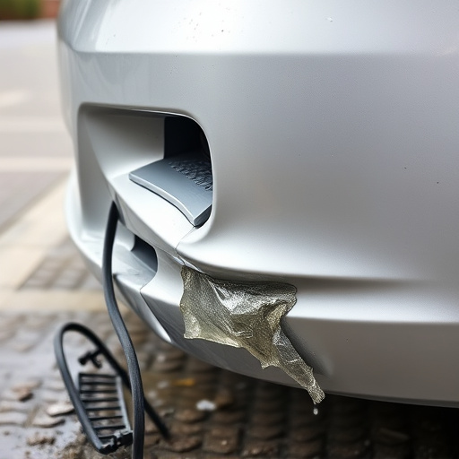 damaged car bumper