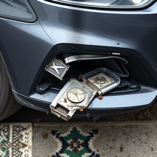 damaged car bumper