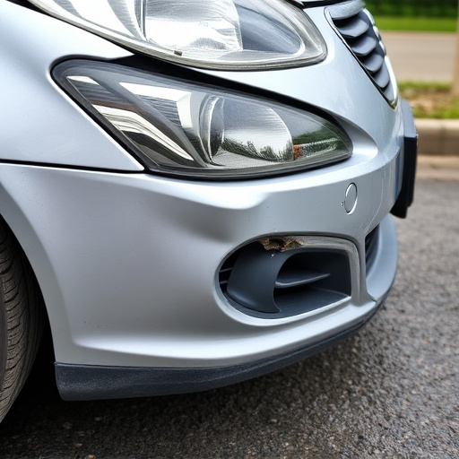 damaged car bumper