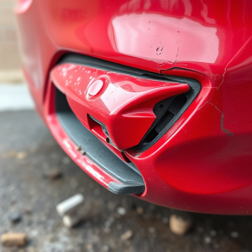 damaged car bumper