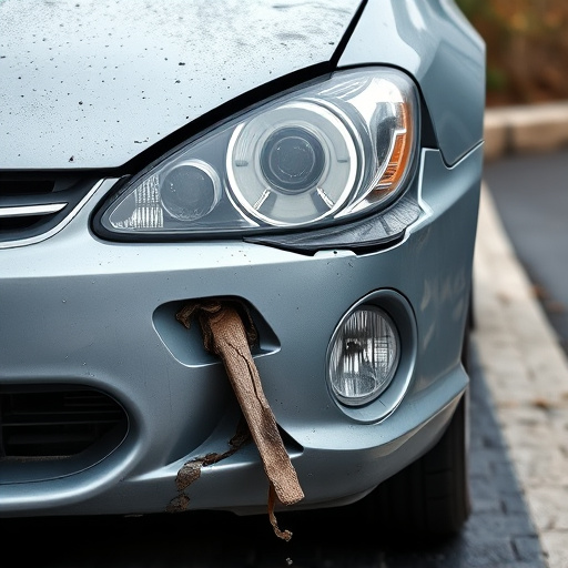 damaged car bumper