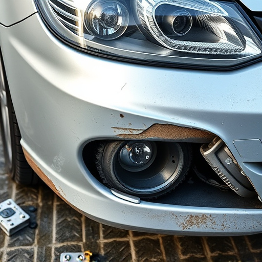 damaged car bumper