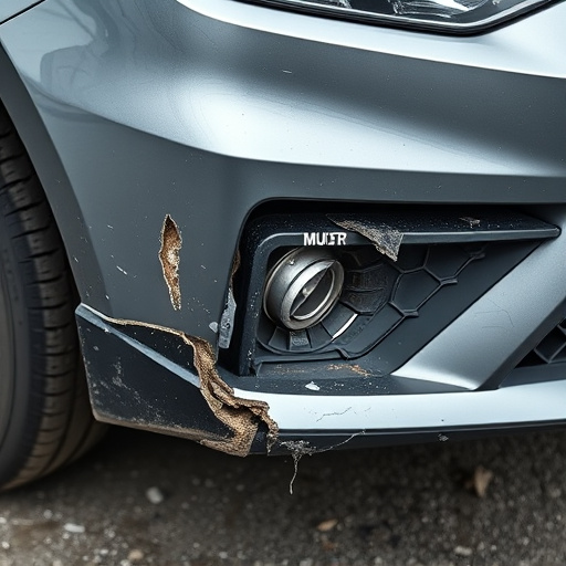 damaged car bumper