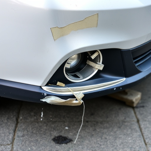 damaged car bumper