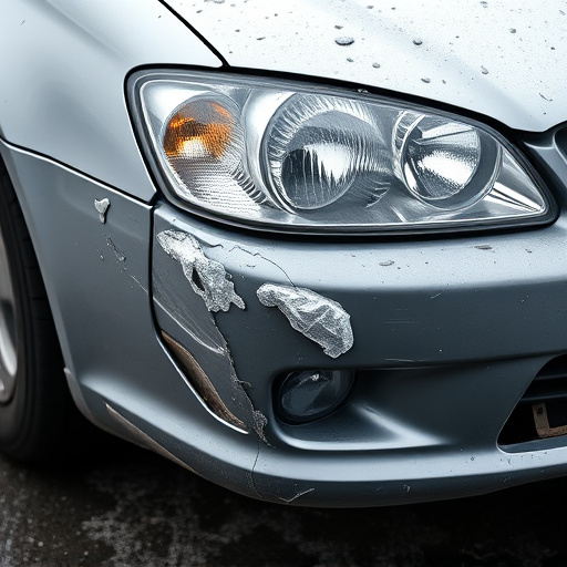 damaged car bumper