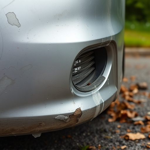 damaged car bumper