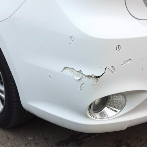 damaged car bumper