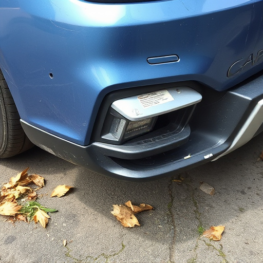 damaged car bumper