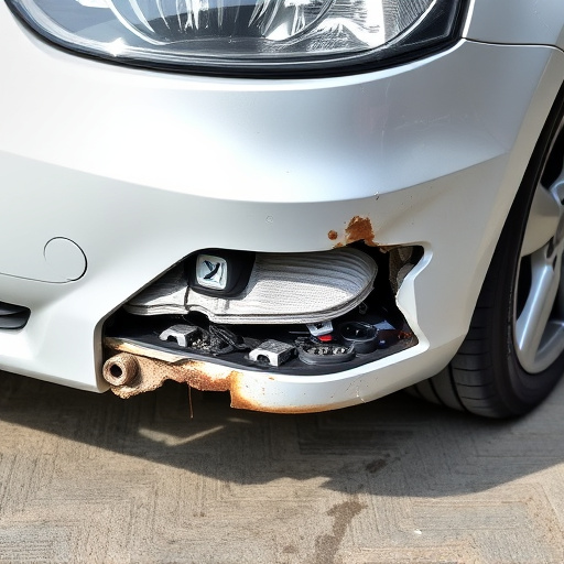 damaged car bumper