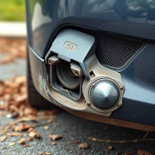 damaged car bumper