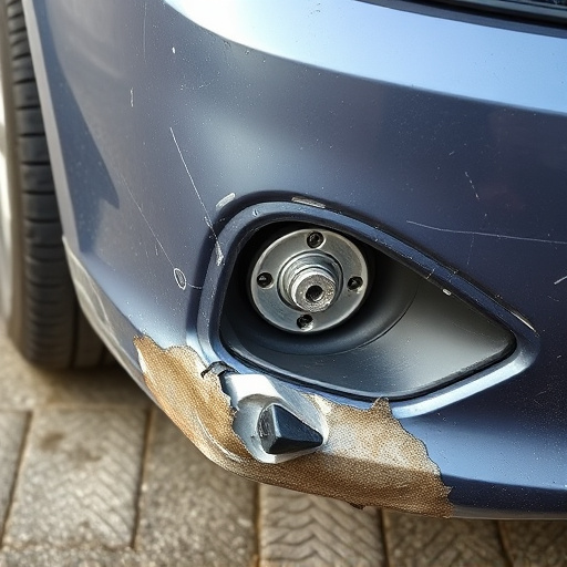 damaged car bumper