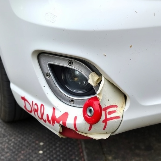 damaged car bumper