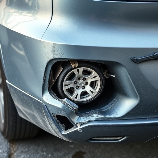 damaged car bumper