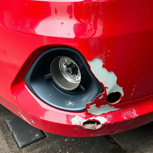damaged car bumper