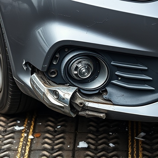damaged car bumper