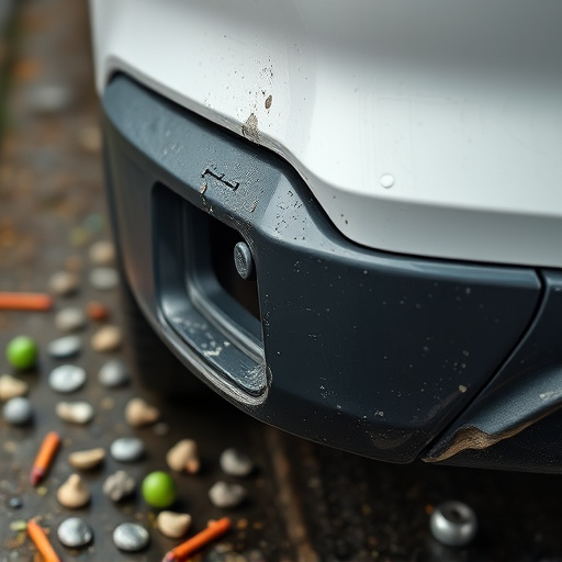 damaged car bumper