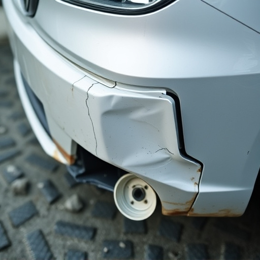 damaged car bumper