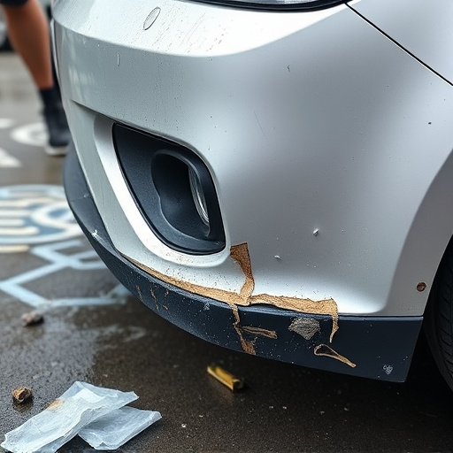 damaged car bumper