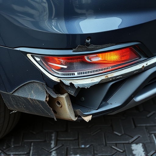 damaged car bumper